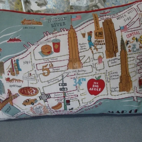 New York Map Decorative Pillow - Picture 6 of 10